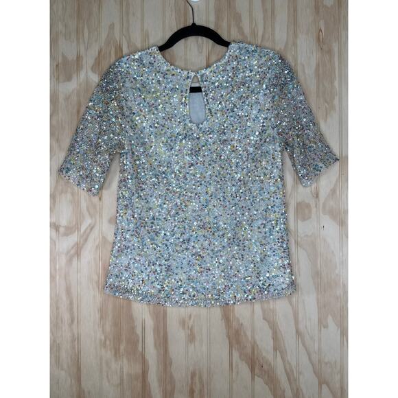 Varun Bahl Sequin, Party, Holiday Festive Glam Y2K Bold Shirt Size Small - Picture 7 of 8